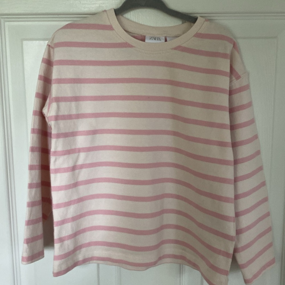 Zara kids t-shirt size 6 girls color pink and cream